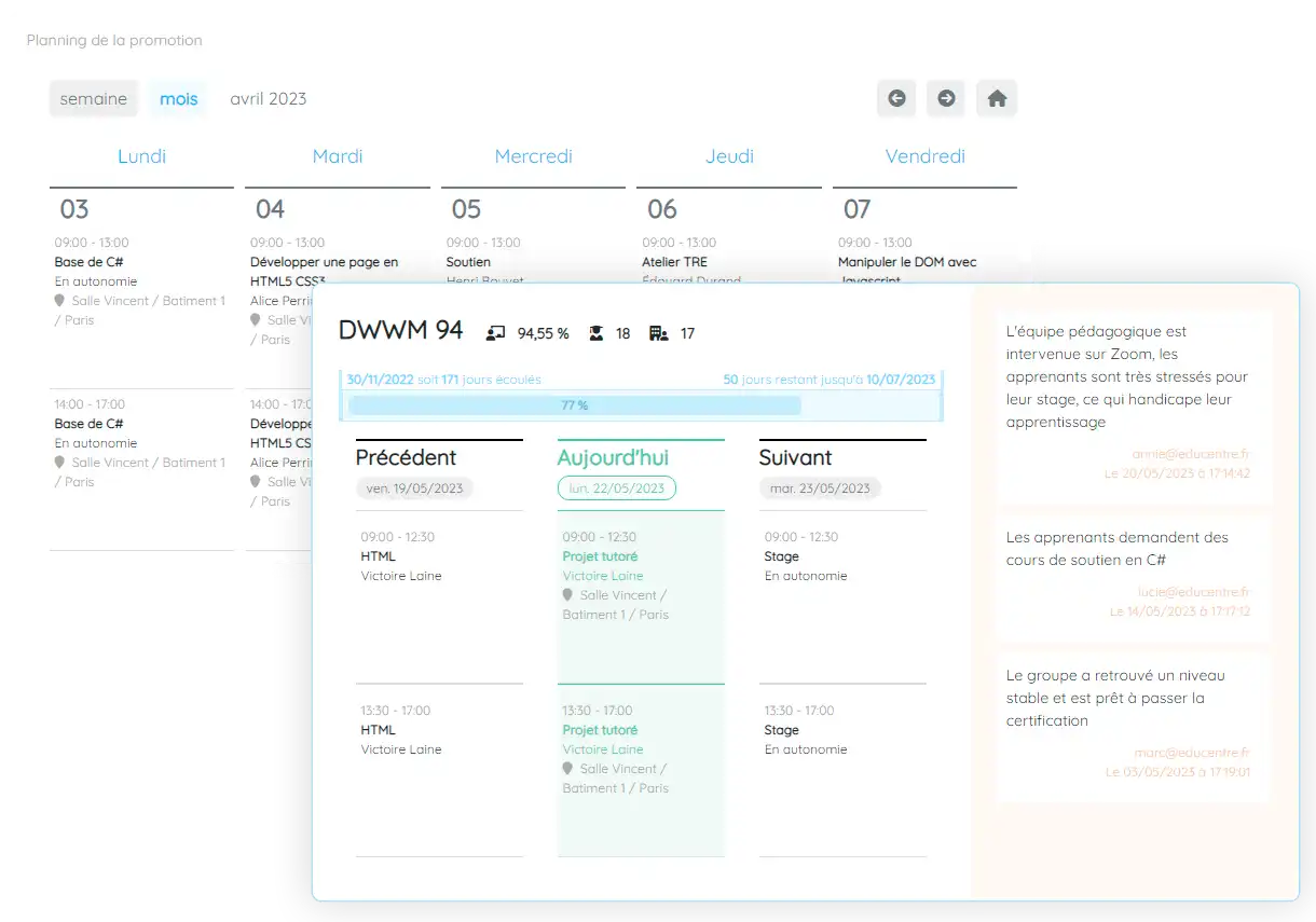 educentre est une plateforme de gestion unifiée et centralisée pour la formation